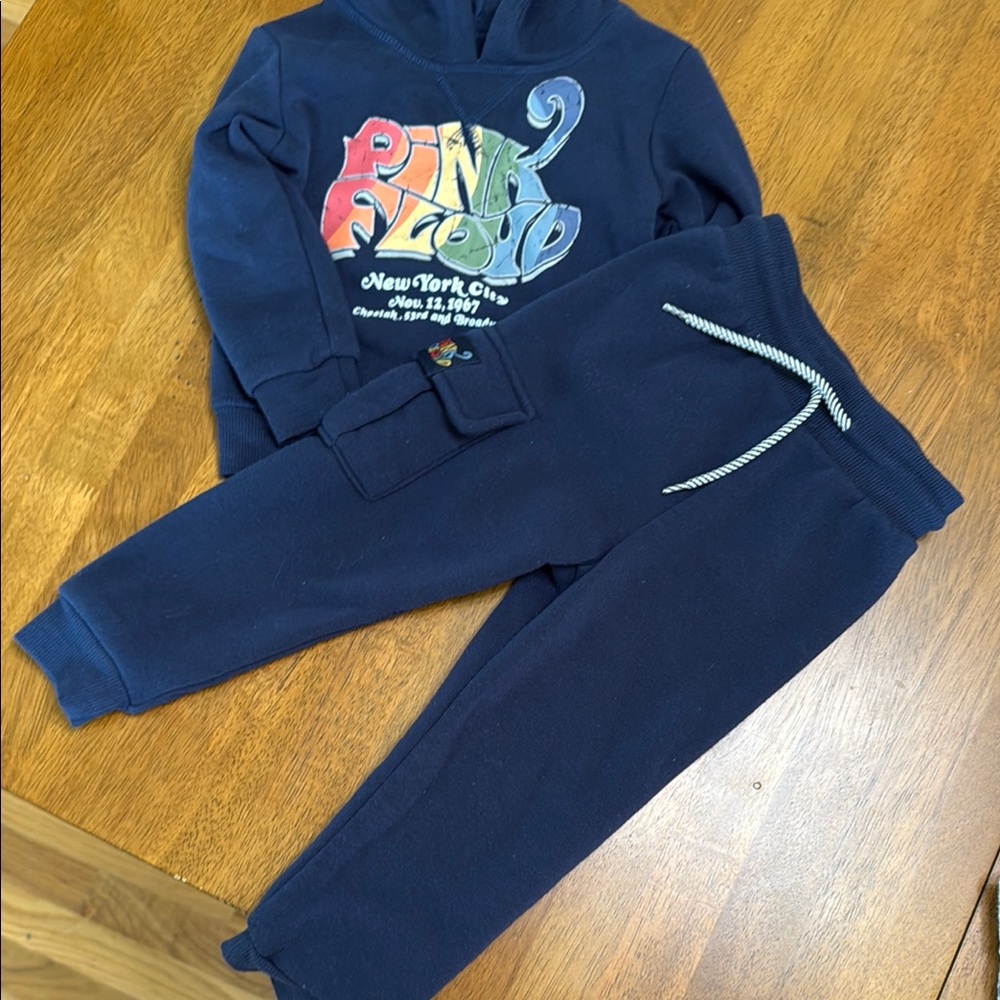 Pink Floyd Blue Joggers Tapered Elastic Cuffs